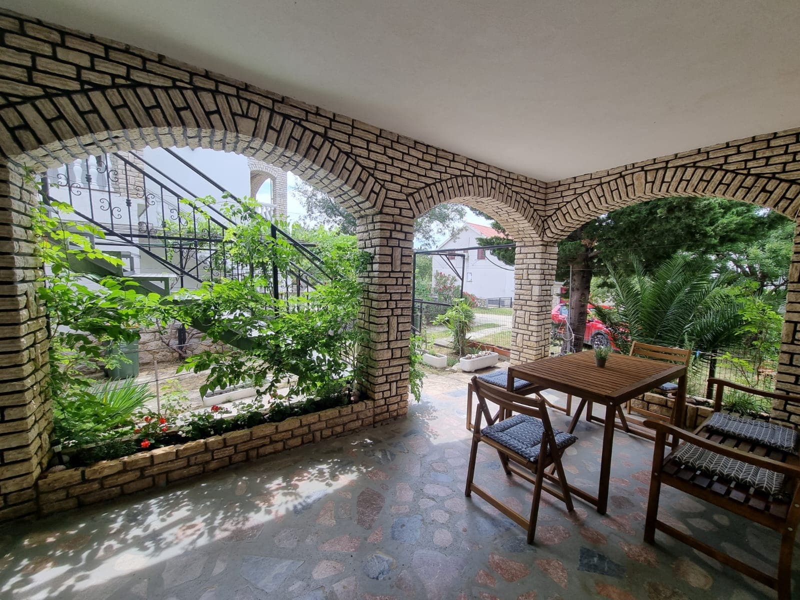 Shaded terrace